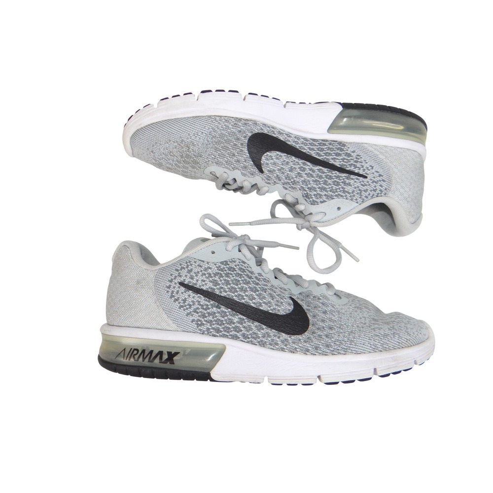 Nike Air Max Sequent 2 Wolf Grey Black Running Shoes 852461-002 Mens 9.5